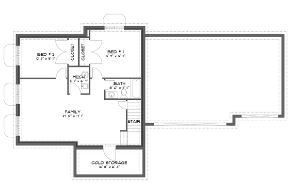 Dream House Plan - Farmhouse Floor Plan - Lower Floor Plan #1060-436