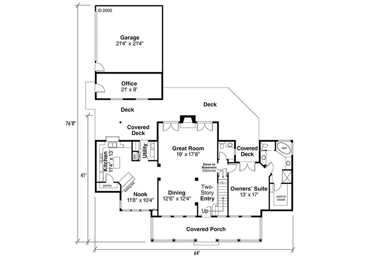Home Plan - Floor Plan - Main Floor for Farmhouse House Plan #124-269 - 3 bed, 3.5 bath