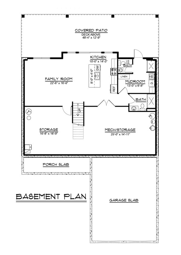 Home Plan - Floor Plan - Lower Floor for Contemporary House Plan #1064-449 - 3 bed, 3.5 bath