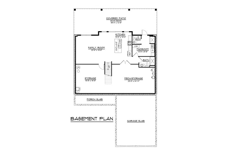 House Blueprint - Floor Plan - Lower Floor for Contemporary House Plan #1064-449 - 3 bed, 3.5 bath
