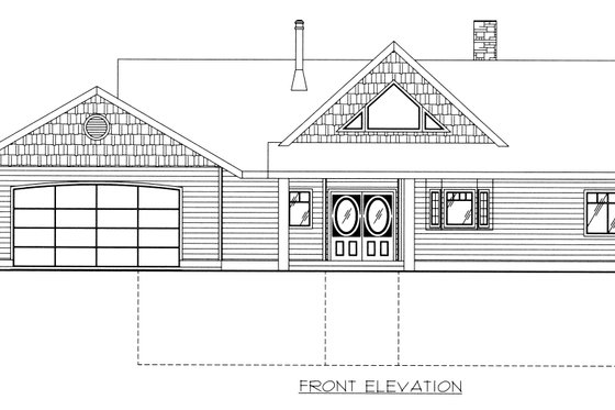 Exterior - Front Elevation 3 for Craftsman House Plan #117-1090 - 2 bed, 3 bath