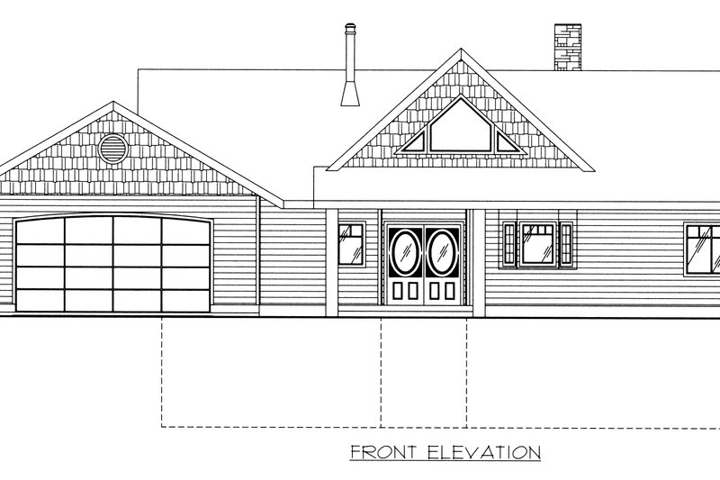 House Blueprint - Exterior - Front Elevation 3 for Craftsman House Plan #117-1090 - 2 bed, 3 bath
