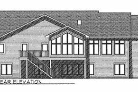 Exterior - Rear Elevation for Mediterranean House Plan #70-414 - 5 bed, 2.5 bath