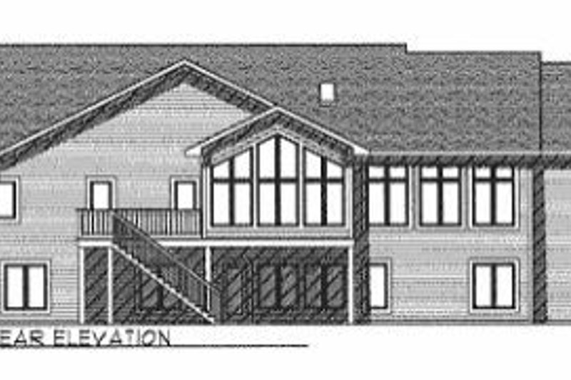 Home Plan - Exterior - Rear Elevation for Mediterranean House Plan #70-414 - 5 bed, 2.5 bath