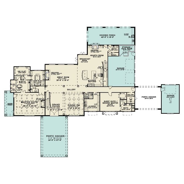 Mediterranean Floor Plan - Main Floor Plan #923-378