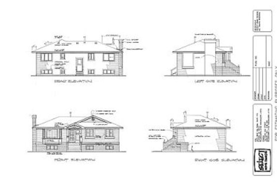 Exterior - Rear Elevation for Traditional House Plan #47-228 - 3 bed, 1.5 bath
