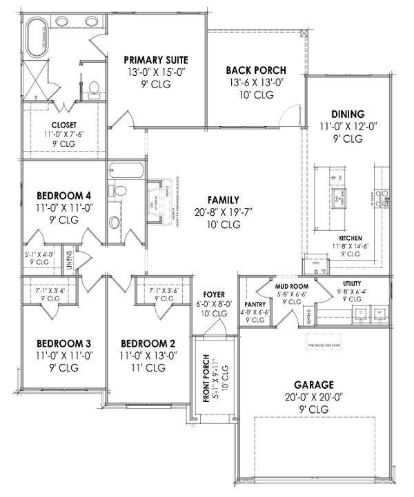 Dream House Plan - Prairie Floor Plan - Main Floor Plan #1096-102