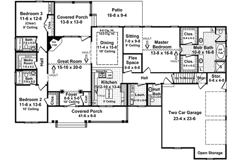 Home Plan - Floor Plan - Main Floor for Traditional House Plan #21-178 - 3 bed, 3.5 bath
