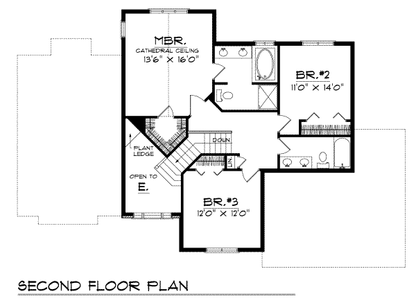 House Design - Traditional Floor Plan - Upper Floor Plan #70-333