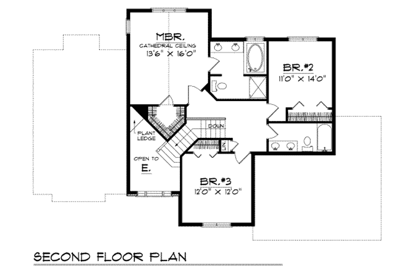 Home Plan - Floor Plan - Upper Floor for Traditional House Plan #70-333 - 3 bed, 2.5 bath