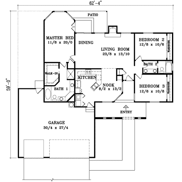 Dream House Plan - Adobe / Southwestern Floor Plan - Main Floor Plan #1-433