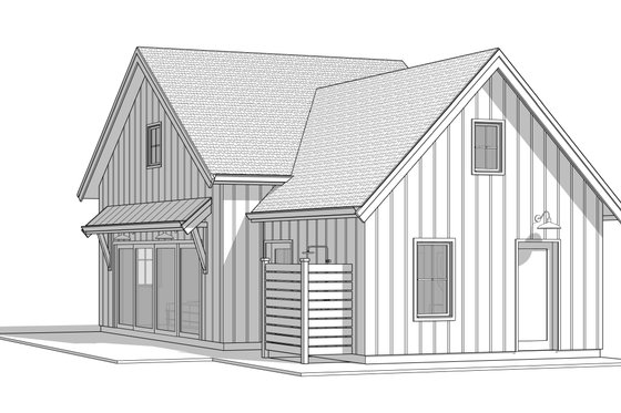 Exterior - Front Elevation 6 for Farmhouse House Plan #1114-107, 1 bath