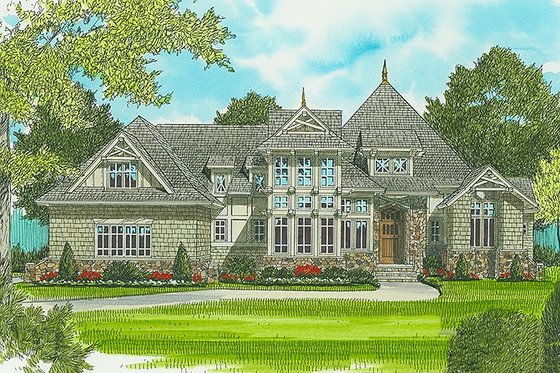 Exterior - Front Elevation 3 for Craftsman House Plan #413-130 - 4 bed, 3.5 bath