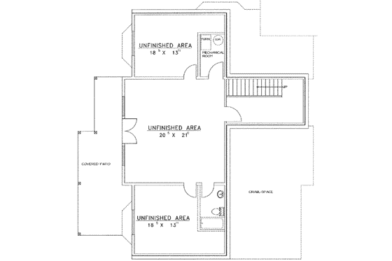 Floor Plan - Lower Floor for Traditional House Plan #117-461 - 3 bed, 3.5 bath