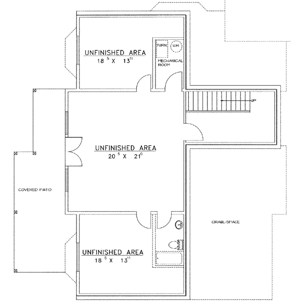 Home Plan - Traditional Floor Plan - Lower Floor Plan #117-461
