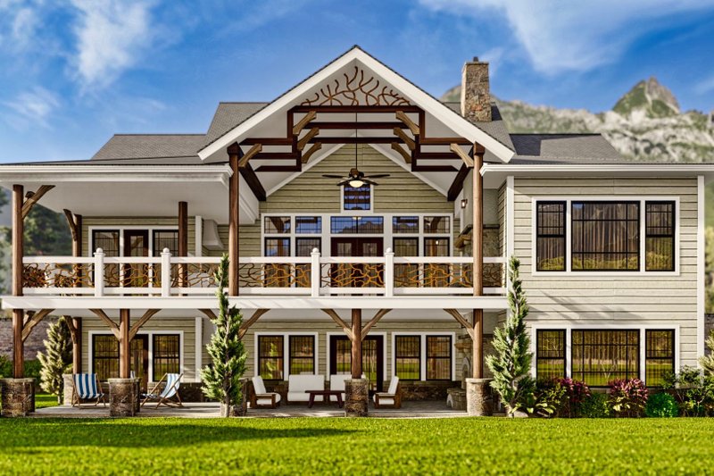 Dream House Plan - Exterior - Rear Elevation for Ranch House Plan #54-590 - 2 bed, 2.5 bath