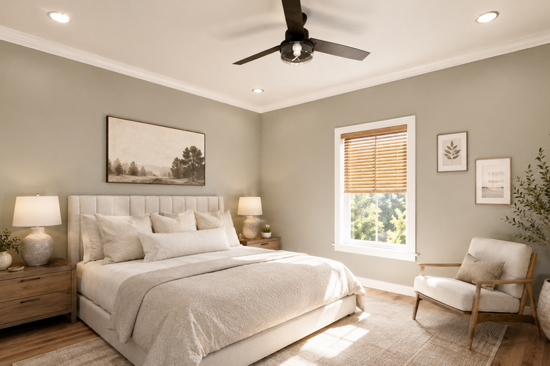 House Blueprint - Interior - Master Bedroom for Farmhouse House Plan #44-314 - 3 bed, 2 bath
