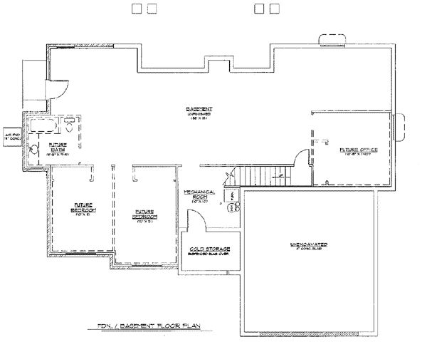 Architectural House Design - Traditional Floor Plan - Lower Floor Plan #5-116