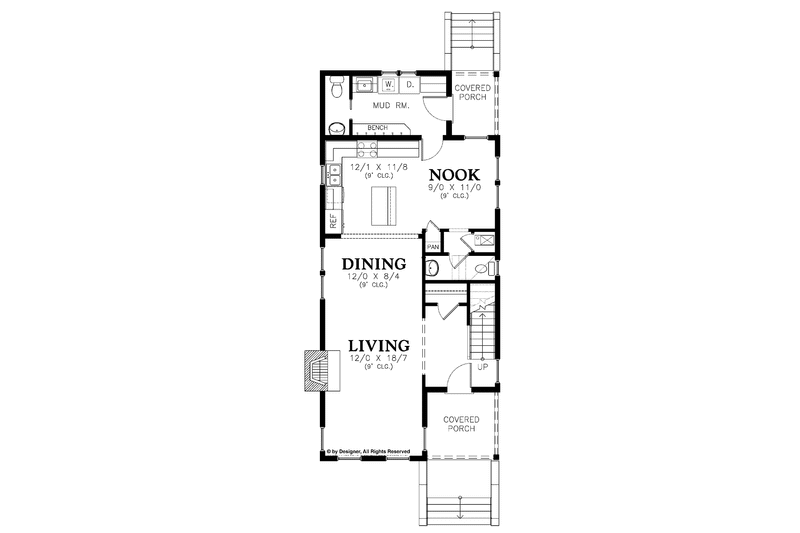 Architectural House Design - Floor Plan - Main Floor for Contemporary House Plan #48-868 - 3 bed, 2 bath