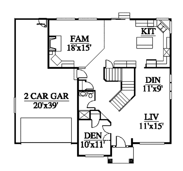 House Design - Contemporary Floor Plan - Main Floor Plan #951-5