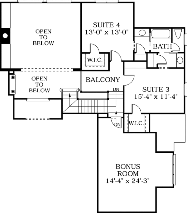 Architectural House Design - Mediterranean Floor Plan - Upper Floor Plan #453-222