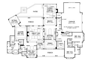Floor Plan - Main Floor for Ranch House Plan #929-1019 - 4 bed, 3 bath