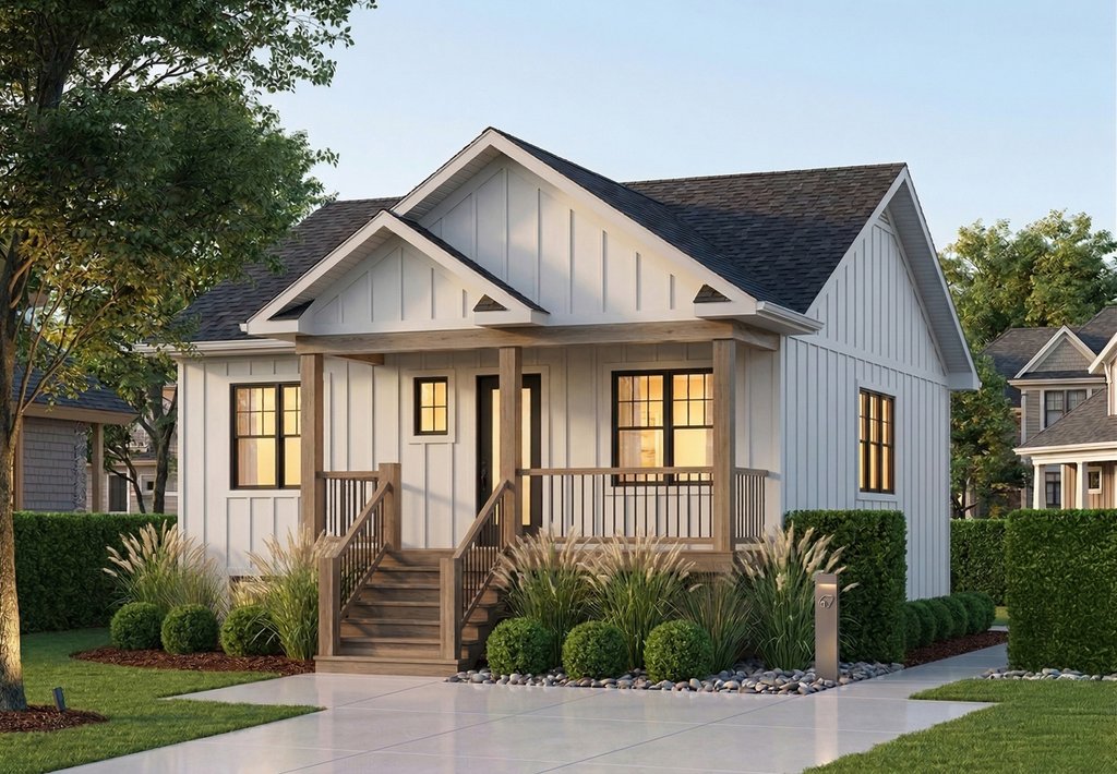 Exterior - Front Elevation 2 for Ranch House Plan #23-2200 - 2 bed, 1 bath