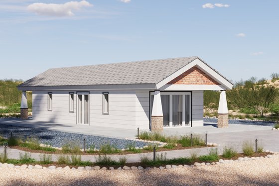 Exterior - Front Elevation 3 for Craftsman House Plan #1106-121 - 2 bed, 1 bath