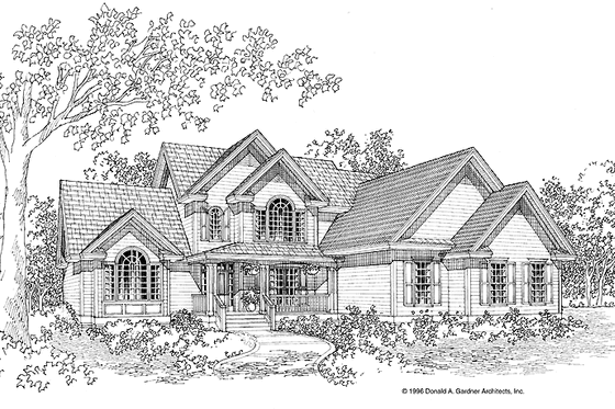 Exterior - Front Elevation 3 for Country House Plan #929-391 - 3 bed, 2.5 bath
