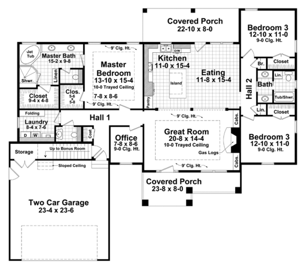 Architectural House Design - Craftsman Floor Plan - Main Floor Plan #21-432