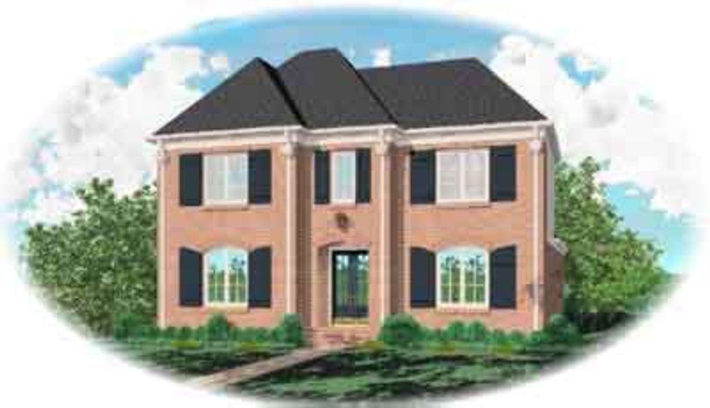 Exterior - Front Elevation 2 for European House Plan #81-560 - 3 bed, 3.5 bath