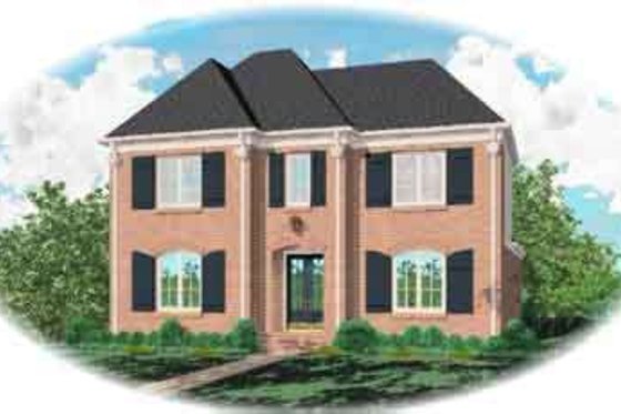 Exterior - Front Elevation for European House Plan #81-560 - 3 bed, 3.5 bath