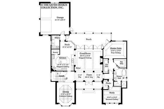 Floor Plan - Main Floor for Traditional House Plan #930-208 - 3 bed, 2.5 bath
