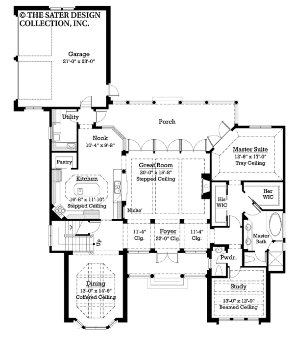 House Plan Design - Traditional Floor Plan - Main Floor Plan #930-208