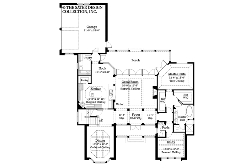 Architectural House Design - Floor Plan - Main Floor for Traditional House Plan #930-208 - 3 bed, 2.5 bath