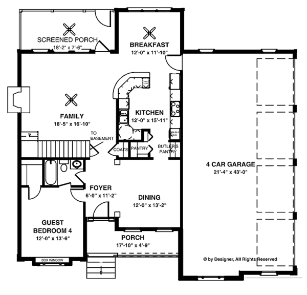 Home Plan - Traditional Floor Plan - Main Floor Plan #56-669