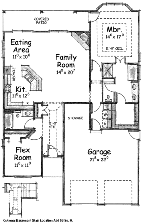 House Design - Traditional Floor Plan - Main Floor Plan #20-1612