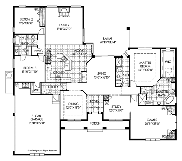 Home Plan - Mediterranean Floor Plan - Main Floor Plan #999-140
