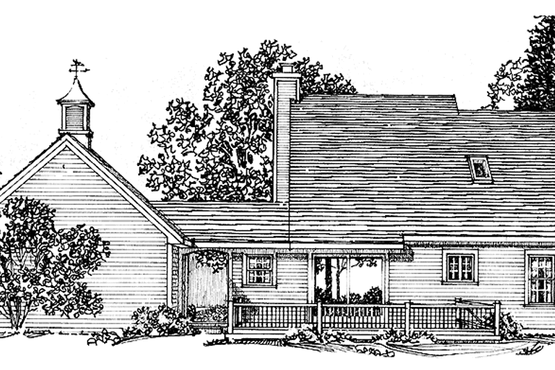 Home Plan - Exterior - Rear Elevation for Country House Plan #1016-39 - 4 bed, 2 bath