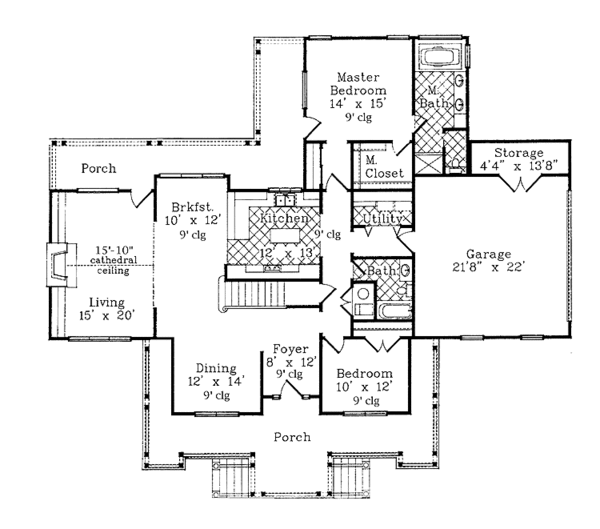 Home Plan - Country Floor Plan - Main Floor Plan #985-7