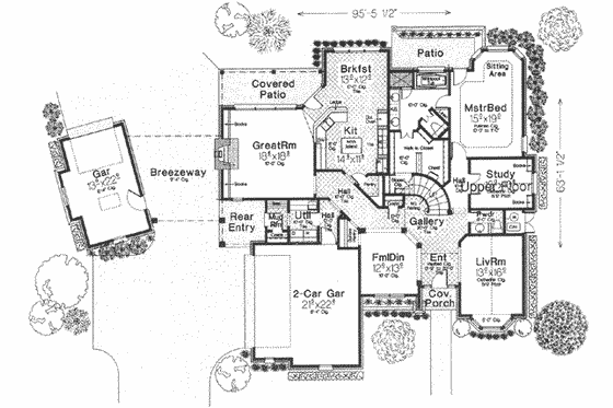 Floor Plan - Main Floor for European House Plan #310-328 - 4 bed, 3.5 bath