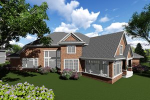 Exterior - Rear Elevation for Traditional House Plan #70-1296 - 4 bed, 3.5 bath