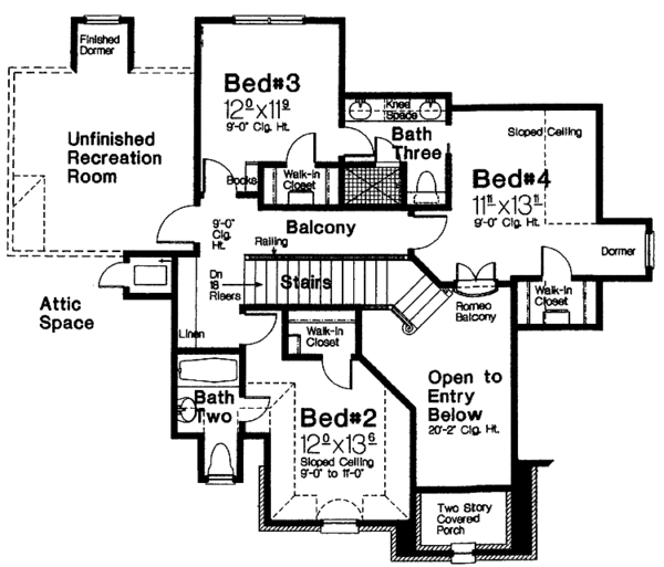 Dream House Plan - Country Floor Plan - Upper Floor Plan #310-1198