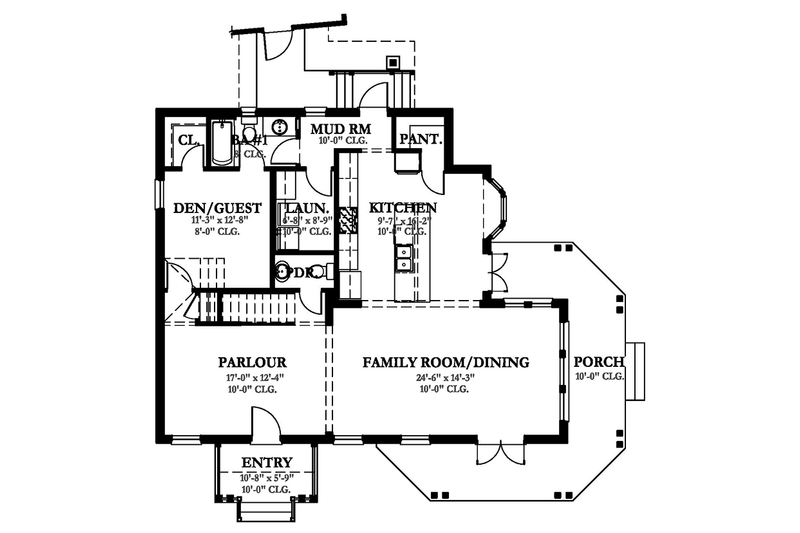 Home Plan - Floor Plan - Main Floor for Country House Plan #1058-149 - 4 bed, 4.5 bath