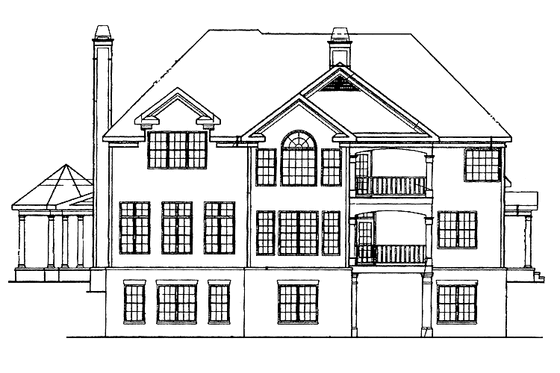 Exterior - Rear Elevation for Colonial House Plan #927-393 - 5 bed, 4.5 bath