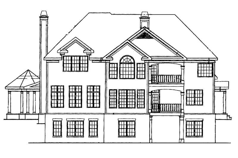 Home Plan - Exterior - Rear Elevation for Colonial House Plan #927-393 - 5 bed, 4.5 bath