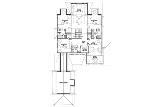 Floor Plan - Upper Floor for Colonial House Plan #928-298 - 5 bed, 4.5 bath
