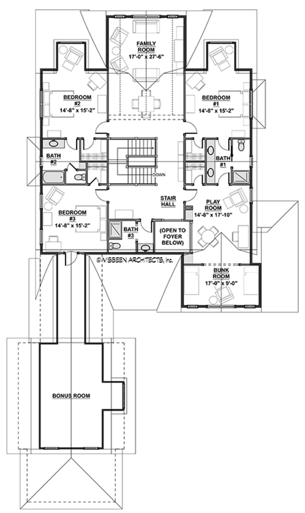 House Design - Colonial Floor Plan - Upper Floor Plan #928-298