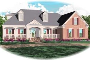 Southern Exterior - Front Elevation Plan #81-1098