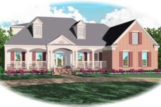 Exterior - Front Elevation for Southern House Plan #81-1098 - 4 bed, 3.5 bath